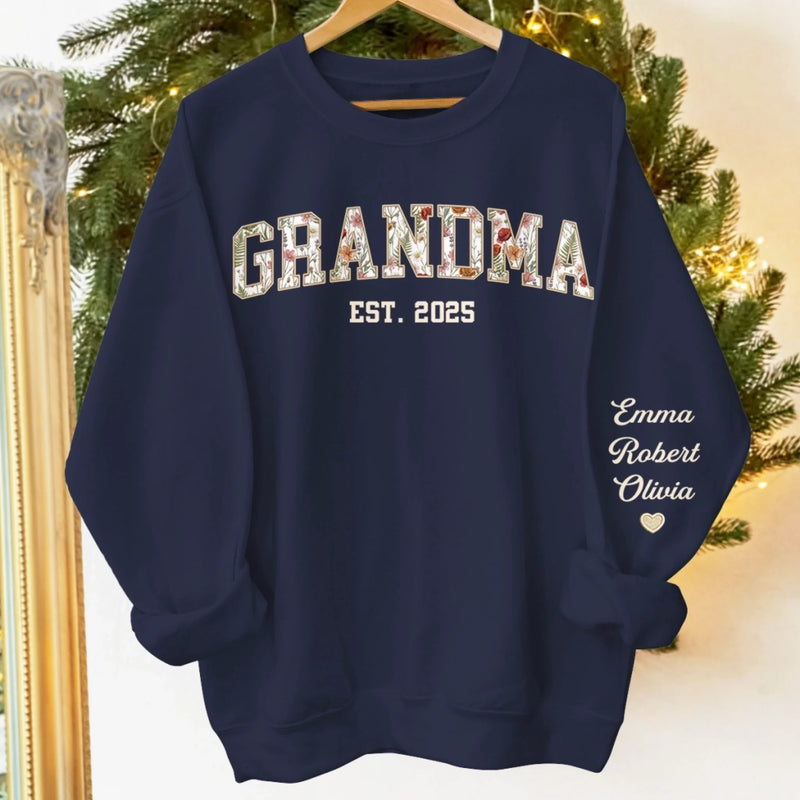 Custom Unisex Sweatshirt, Hoodie With Design On Sleeve - Personalized Birthday Gifts For Mom, Grandma - Wrapped In Your Warmth