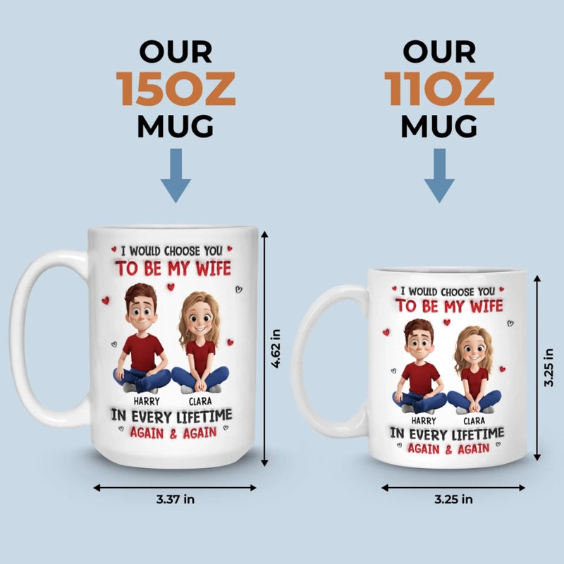 Custom Mug - Personalized Anniversary Wedding Gifts For Husband And Wife, Him And Her - Choosing You Never Gets Old
