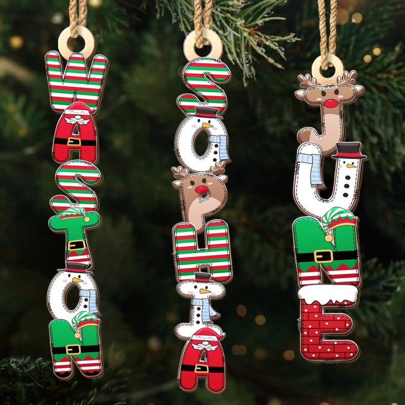 Custom Letter Wooden Ornament - Personalized Christmas Birthday Gifts For Mom, Dad, Brother, Sister, Kids - Hang The Memories