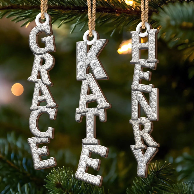 Custom Letter Wooden Ornament - Personalized Christmas Birthday Gifts For Mom, Dad, Brother, Sister, Kids - Gathered In Light And Love