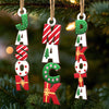 Custom Letter Wooden Ornament - Personalized Christmas Birthday Gifts For Mom, Dad, Brother, Sister, Kids - A Little Candy Cane Magic