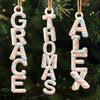 Custom Marshmallow Letter Wooden Ornament - Personalized Christmas Birthday Gifts For Mom, Dad, Brother, Sister, Kids - Growing Love One Day At A Time