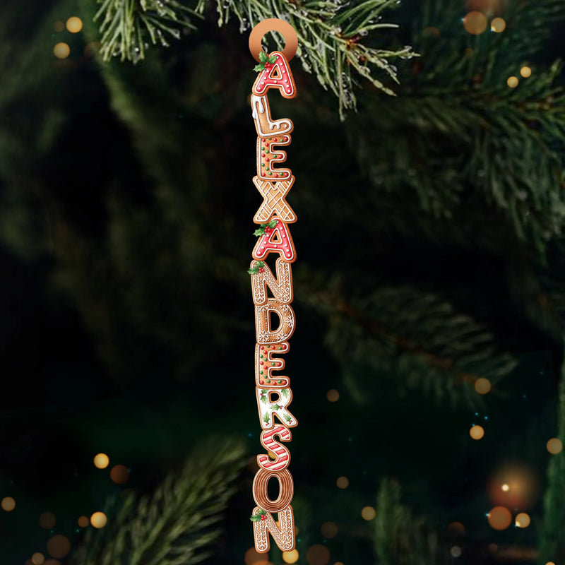 Custom Gingerbread Letter Wooden Ornament - Personalized Christmas Birthday Gifts For Mom, Dad, Brother, Sister, Kids - Our Chaos Our Comfort Zone