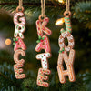 Custom Gingerbread Letter Wooden Ornament - Personalized Christmas Birthday Gifts For Mom, Dad, Brother, Sister, Kids - Our Chaos Our Comfort Zone