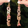 Custom Gingerbread Letter Wooden Ornament - Personalized Christmas Birthday Gifts For Mom, Dad, Brother, Sister, Kids - Our Chaos Our Comfort Zone