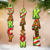 Custom Green Christmas Letter Wooden Ornament - Personalized Christmas Birthday Gifts For Mom, Dad, Brother, Sister, Kids - Festive Letters, Endless Smiles