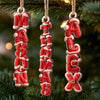 Custom Santa Suit Letter Wooden Ornament - Personalized Christmas Birthday Gifts For Mom, Dad, Brother, Sister, Kids - Built On Love Held By Us