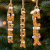 Custom Gingerbread Letter Wooden Ornament - Personalized Christmas Birthday Gifts For Mom, Dad, Brother, Sister, Kids - This Family Story Keeps Blooming