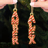 Custom Candy Cane Letter Wooden Ornament - Personalized Christmas Birthday Gifts For Mom, Dad, Brother, Sister, Kids - A Treat That Never Melts
