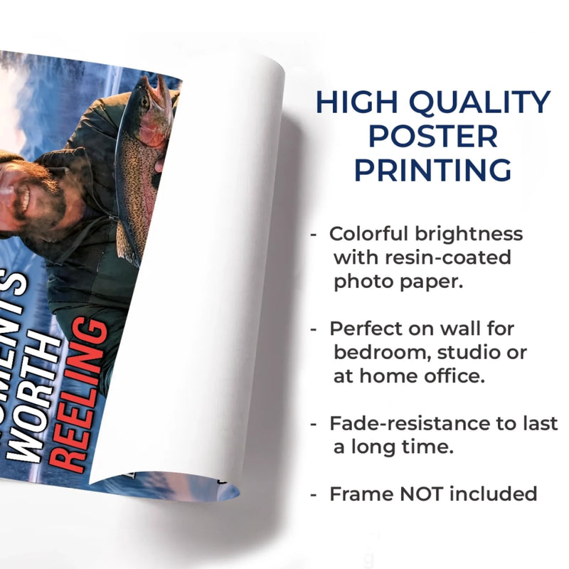 Custom Photo Magazine Vertical Poster - Personalized Christmas Birthday Fishing Gifts For Fisherman - The Legend Reels On