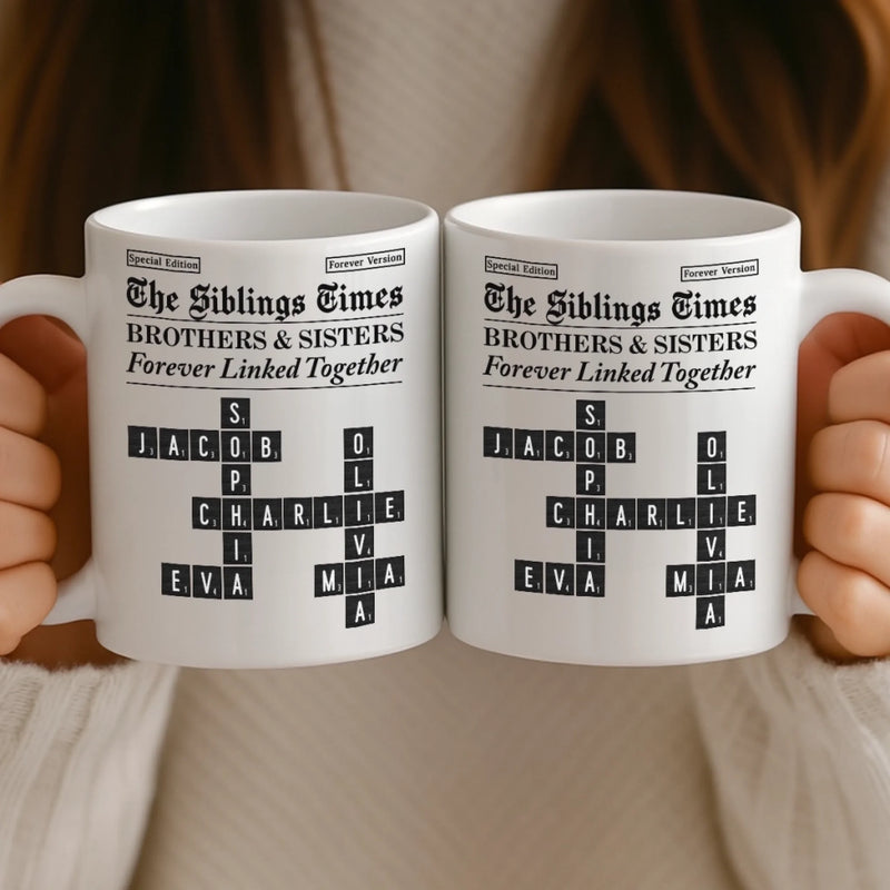Custom Scrabble Mug - Personalized Christmas Birthday Gifts For Brother, Sister - Different Paths Same Heartbeat