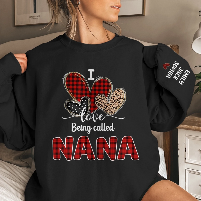 Custom Unisex Sweatshirt, Hoodie With Design On Sleeve - Personalized Birthday Gifts For Mom, Grandma - Made With Love For You
