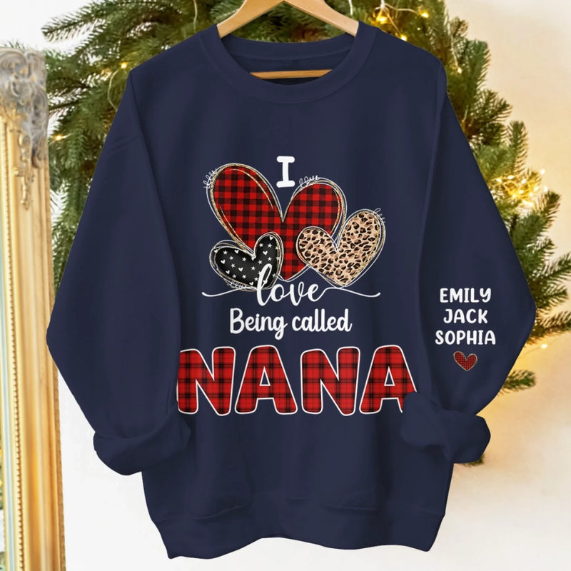 Custom Unisex Sweatshirt, Hoodie With Design On Sleeve - Personalized Birthday Gifts For Mom, Grandma - Made With Love For You