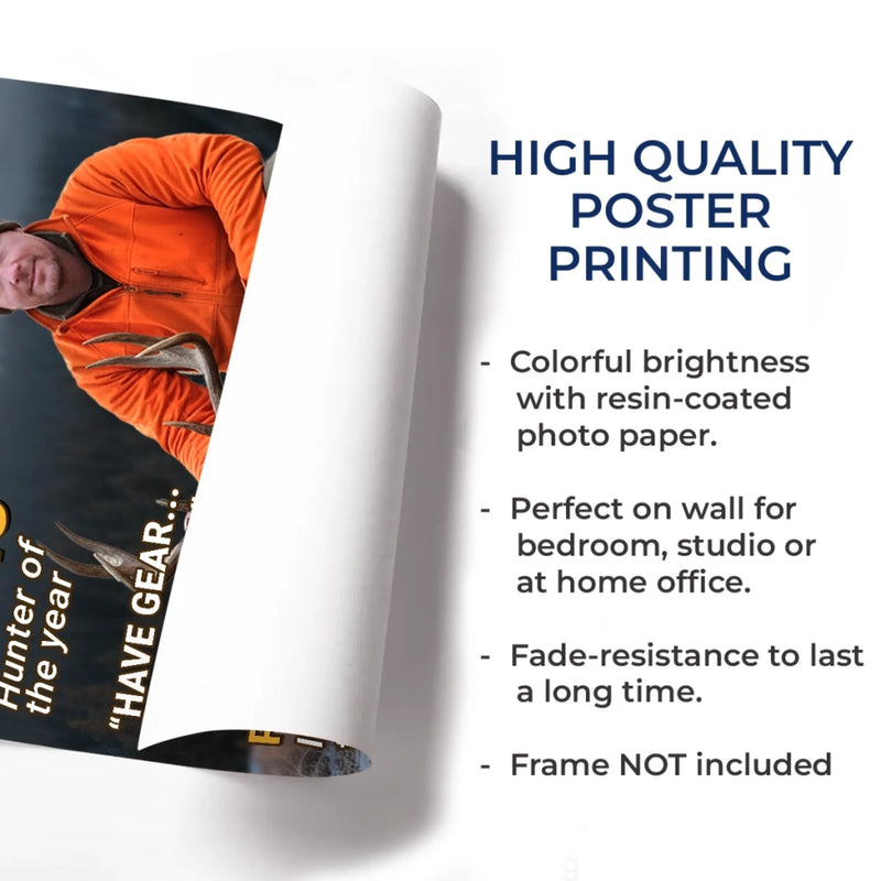 Custom Photo Magazine Vertical Poster - Personalized Christmas Birthday Hunting Gifts For Hunters - Moments Like This Are Earned
