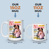 Custom Photo Magazine Mug - Personalized Birthday Gifts For Grandma - Her Love Makes Little Hearts Brighter