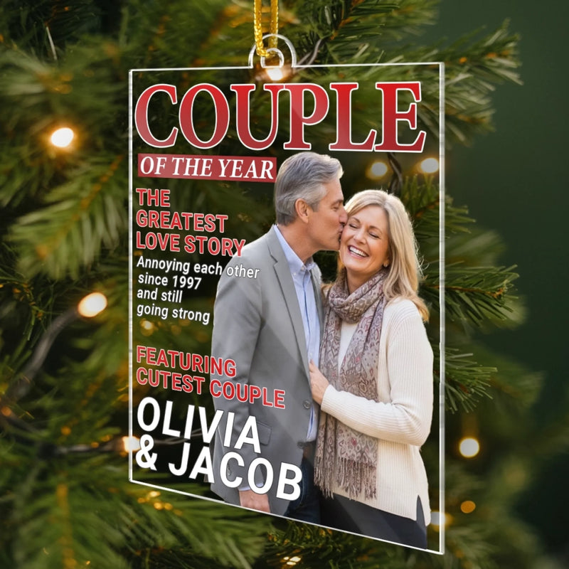 Custom Photo Magazine Acrylic Ornament - Personalized Anniversary Christmas Wedding Gifts For Husband And Wife, Him And Her - Still Choosing You Every Day