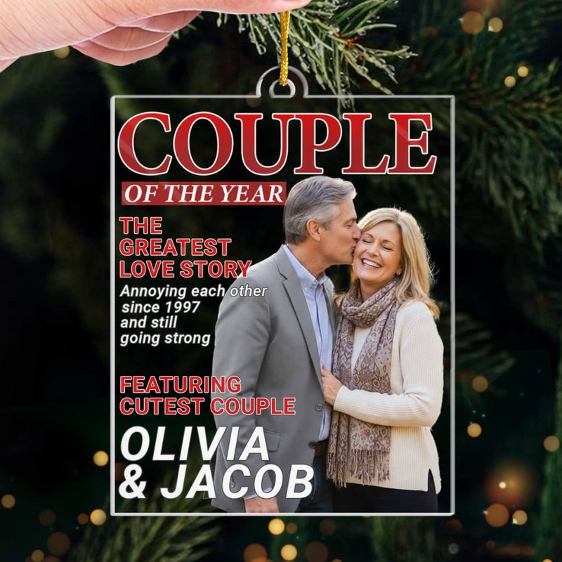 Custom Photo Magazine Acrylic Ornament - Personalized Anniversary Christmas Wedding Gifts For Husband And Wife, Him And Her - Still Choosing You Every Day