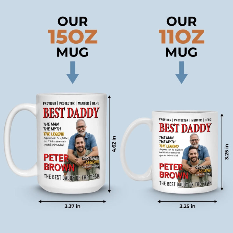 Custom Photo Magazine Mug - Personalized Birthday Gifts For Dad - Dad Love Leads Us Home