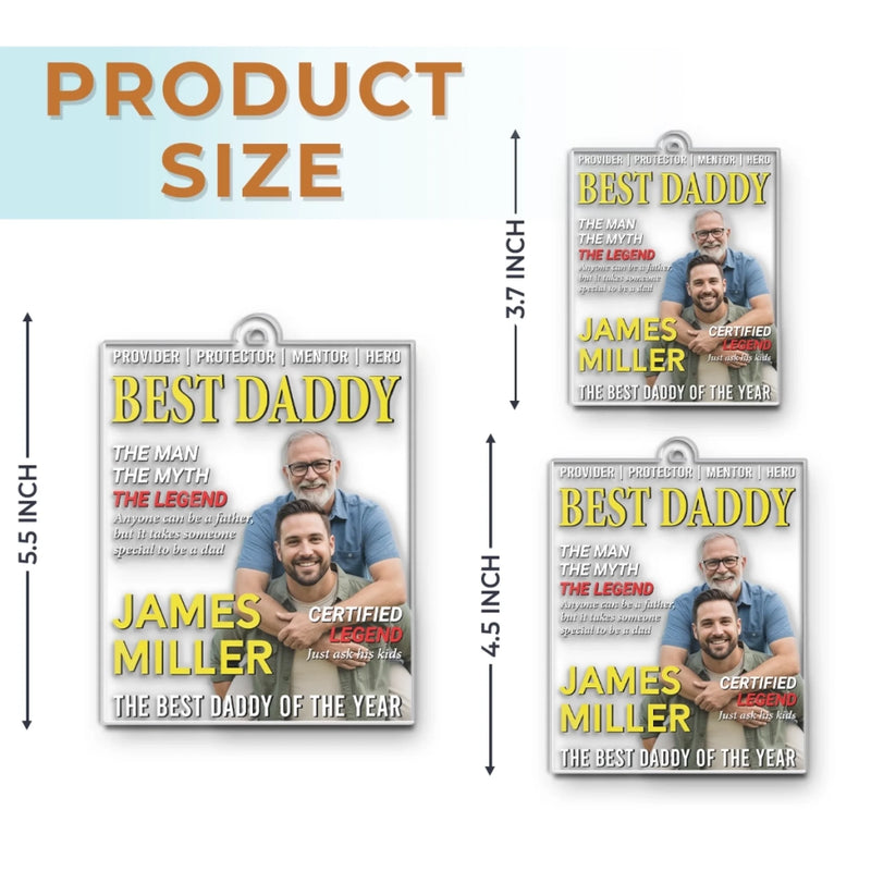 Custom Photo Magazine Acrylic Ornament - Personalized Christmas Birthday Gifts For Dad - His Strength Shapes Our Days