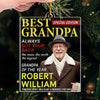 Custom Photo Magazine Acrylic Ornament - Personalized Christmas Birthday Gifts For Grandpa - His Wisdom Warms Our Hearts