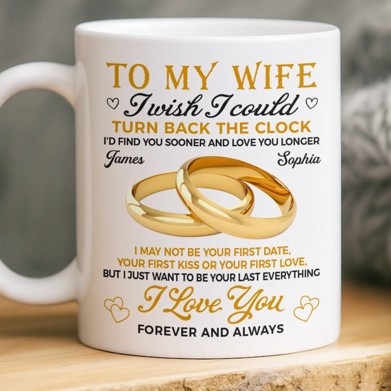 Custom Mug - Personalized Anniversary Wedding Gifts For Husband And Wife, Him And Her - Love Feels Easy Here