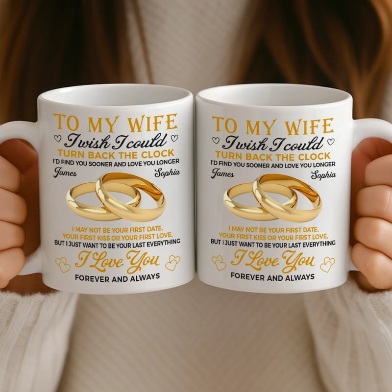 Custom Mug - Personalized Anniversary Wedding Gifts For Husband And Wife, Him And Her - Love Feels Easy Here