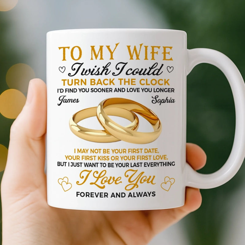 Custom Mug - Personalized Anniversary Wedding Gifts For Husband And Wife, Him And Her - Love Feels Easy Here