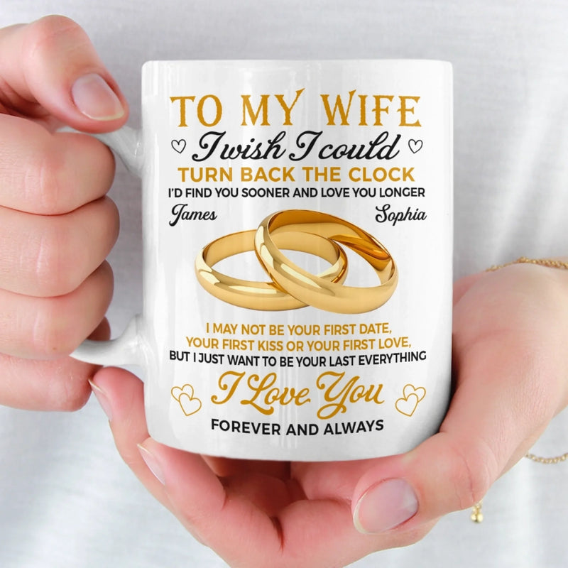 Custom Mug - Personalized Anniversary Wedding Gifts For Husband And Wife, Him And Her - Love Feels Easy Here