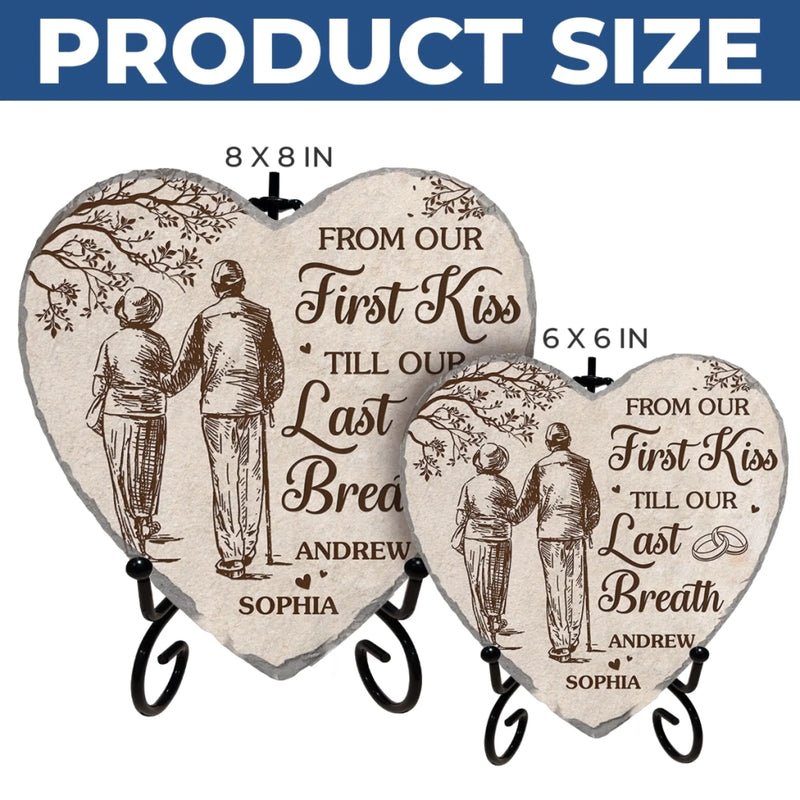 Custom Heart Shaped Stone With Stand - Personalized Anniversary Wedding Gifts For Husband And Wife, Him And Her - You Are My Calm