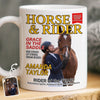 Custom Photo Magazine Mug - Personalized Christmas Birthday Gifts For Men and Women, Horse Lovers - Grace In The Saddle