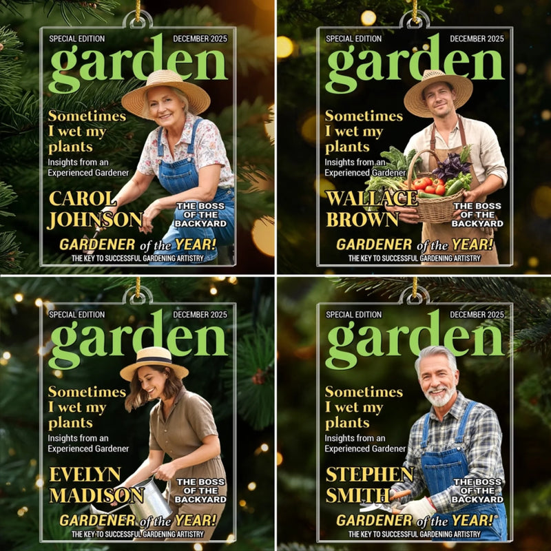 Custom Photo Magazine Acrylic Ornament - Personalized Christmas Birthday Garden Gifts For Gardeners - Official Plant Whisperer