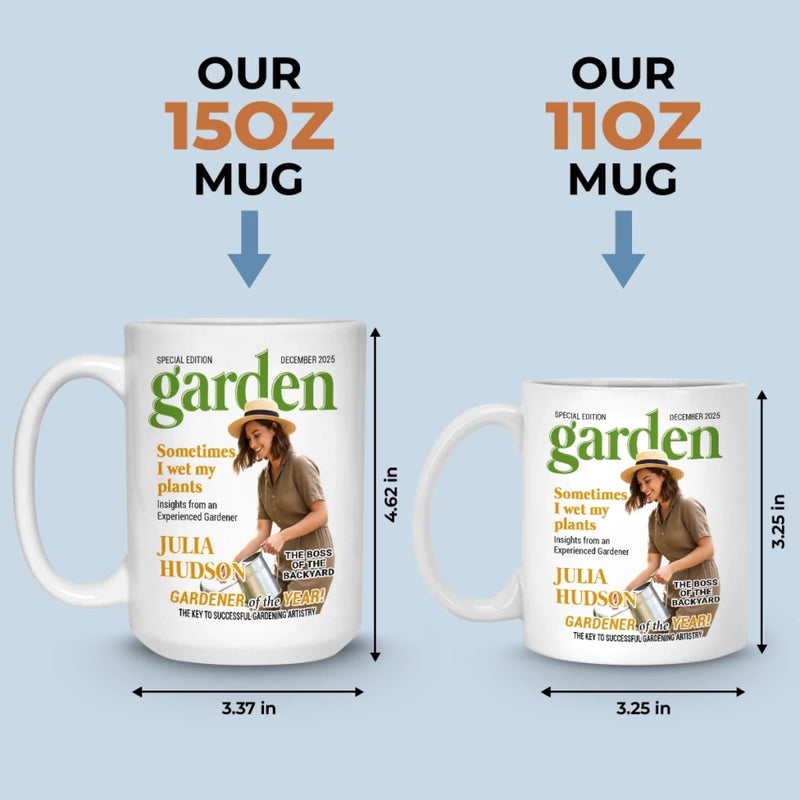 Custom Photo Magazine Mug - Personalized  Christmas Birthday Garden Gifts For Gardeners - Dirt Therapy Enthusiast
