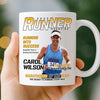 Custom Photo Magazine Mug - Personalized  Birthday Running Gifts For Running Lovers, Sports Fans, Sports Lovers - Champions Train Daily