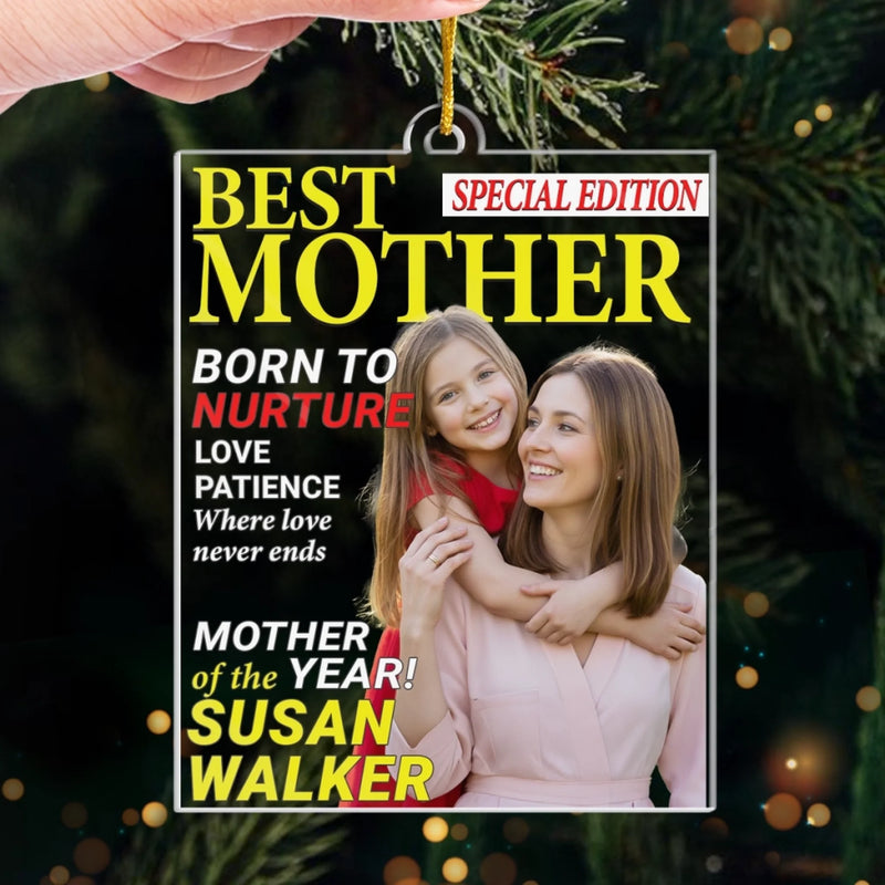 Custom Photo Magazine Acrylic Ornament - Personalized Christmas Birthday Gifts For Mom - Her Love Lights Everything