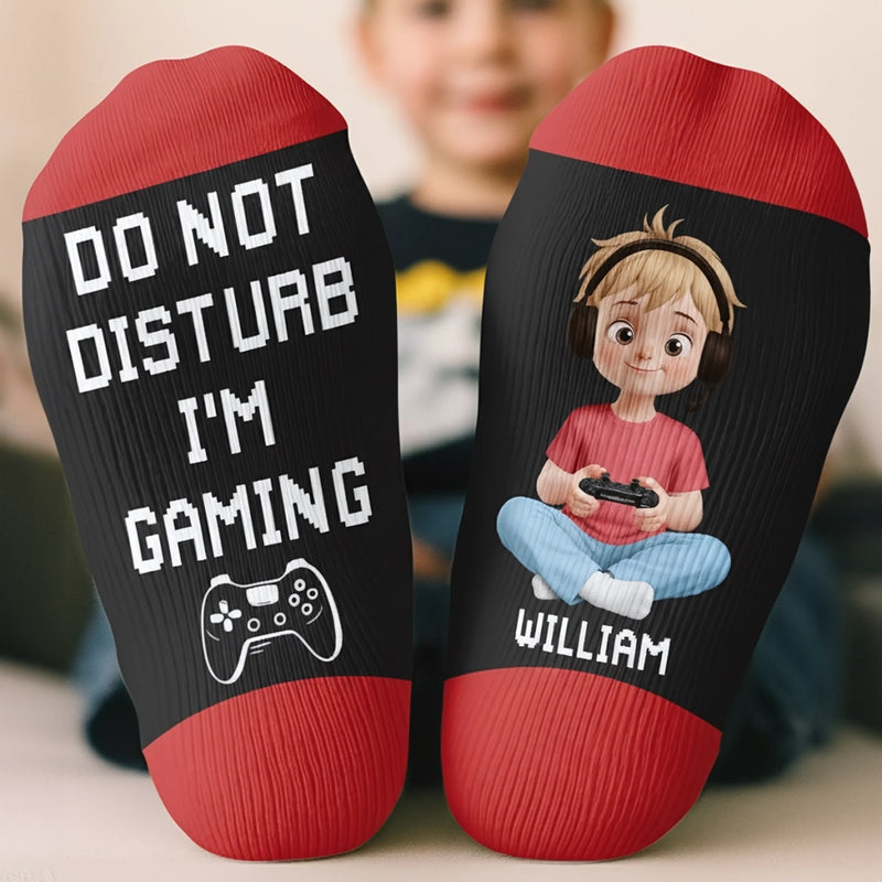 Custom Crew Socks - Personalized Birthday Gaming Gifts For Kids - Busy Saving The World