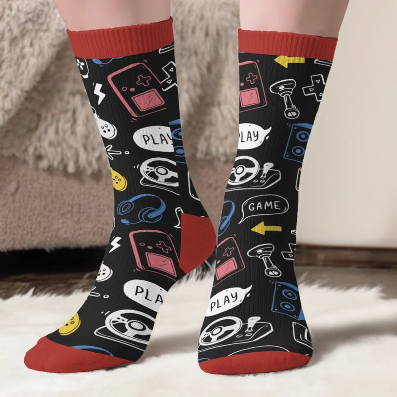 Custom Crew Socks - Personalized Birthday Gaming Gifts For Kids - Busy Saving The World