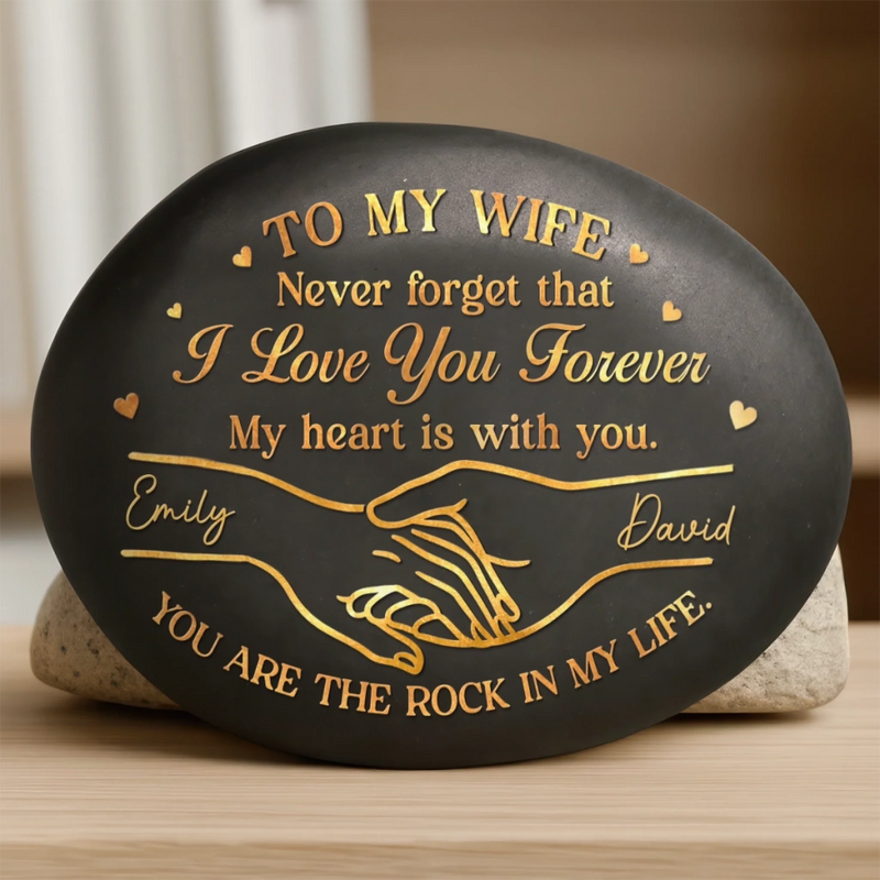 Custom Printed Rock - Personalized Anniversary Wedding Gifts For Husband And Wife, Him And Her - You Are My Peace
