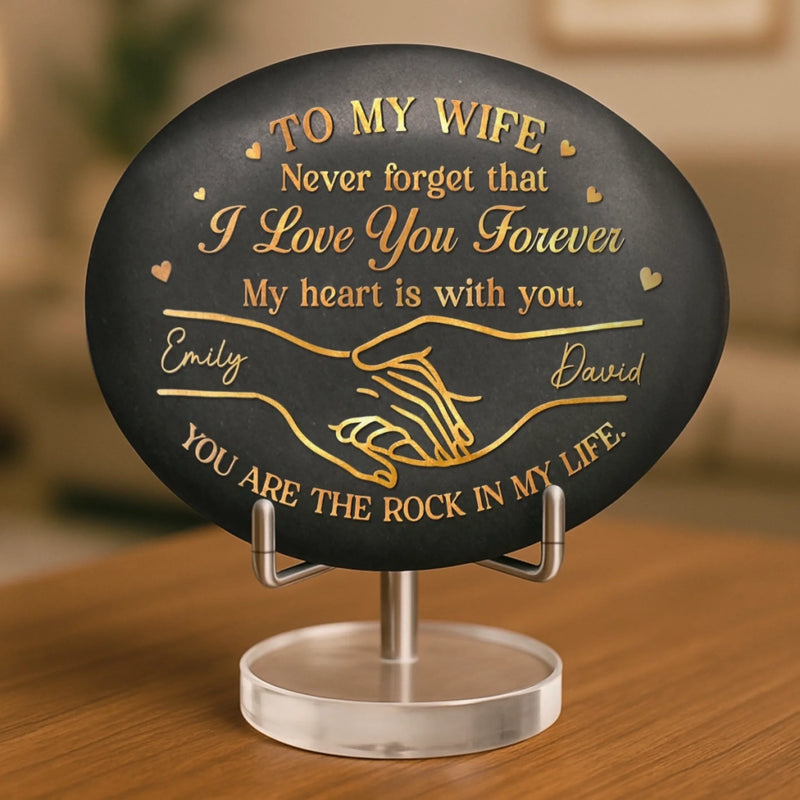Custom Printed Rock - Personalized Anniversary Wedding Gifts For Husband And Wife, Him And Her - You Are My Peace