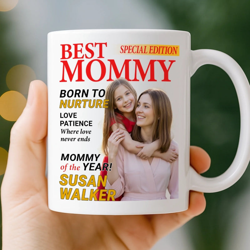 Custom Photo Magazine Mug - Personalized Birthday Gifts For Mom - Life Comes With A Mother
