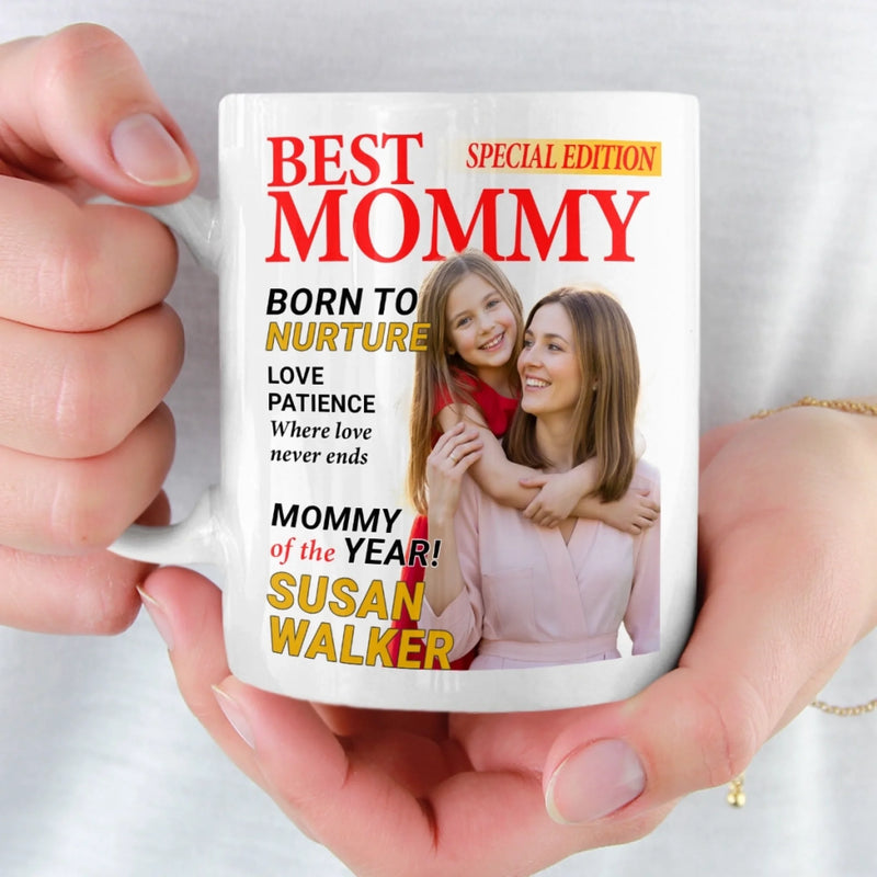 Custom Photo Magazine Mug - Personalized Birthday Gifts For Mom - Life Comes With A Mother