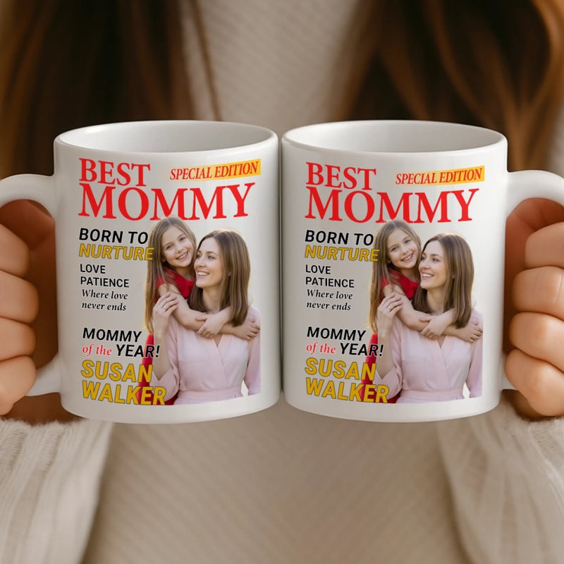 Custom Photo Magazine Mug - Personalized Birthday Gifts For Mom - Life Comes With A Mother