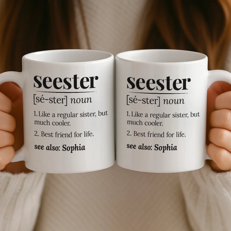 Custom Mug - Personalized Best Friend Birthday Gifts For Women, Besties, Sisters, BFF - Life Hits Softer Together
