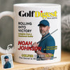 Custom Photo Magazine Mug - Personalized  Christmas Birthday Golf Gifts For Men, Women - King Of The Fairway