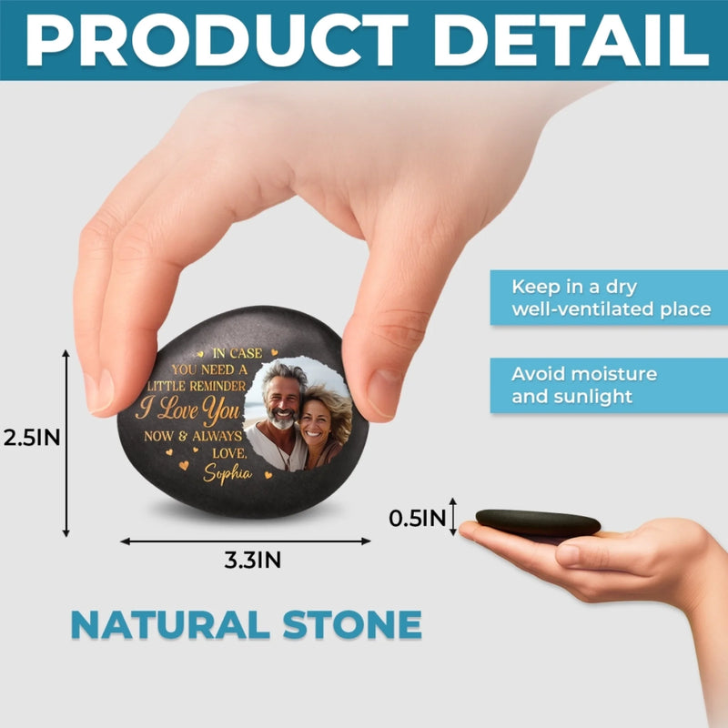 Custom Photo Printed Rock - Personalized Anniversary Wedding Gifts For Husband And Wife, Him And Her - Loved More Than Words