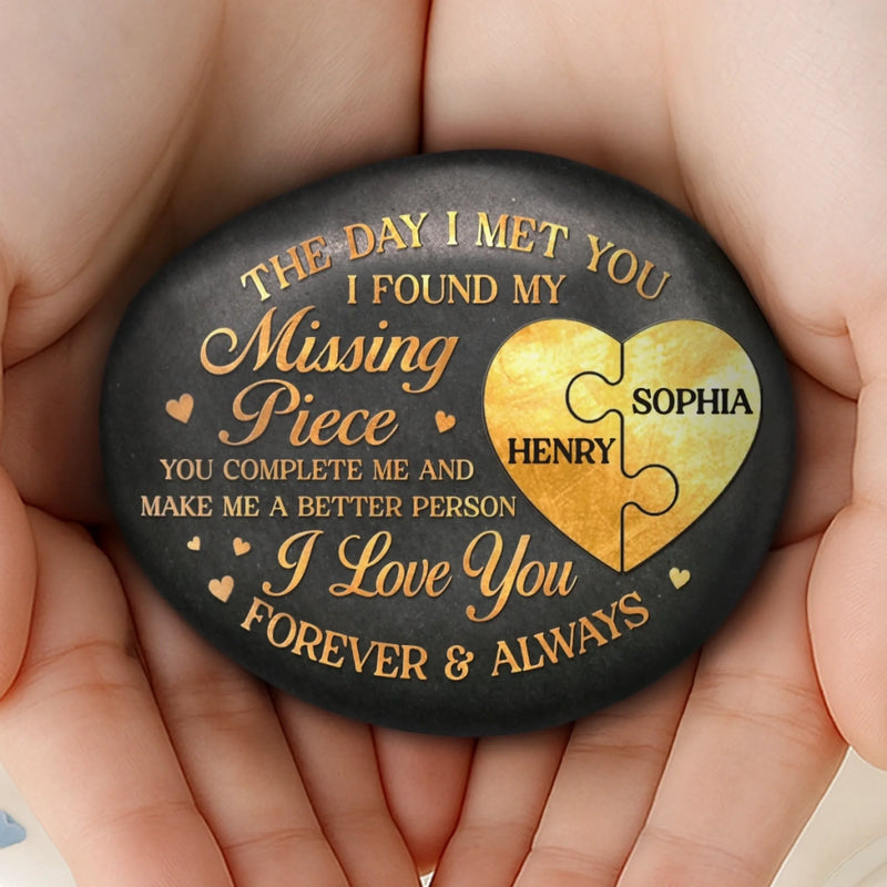 Custom Photo Printed Rock - Personalized Anniversary Wedding Gifts For Husband And Wife, Him And Her - Love That Time Honors