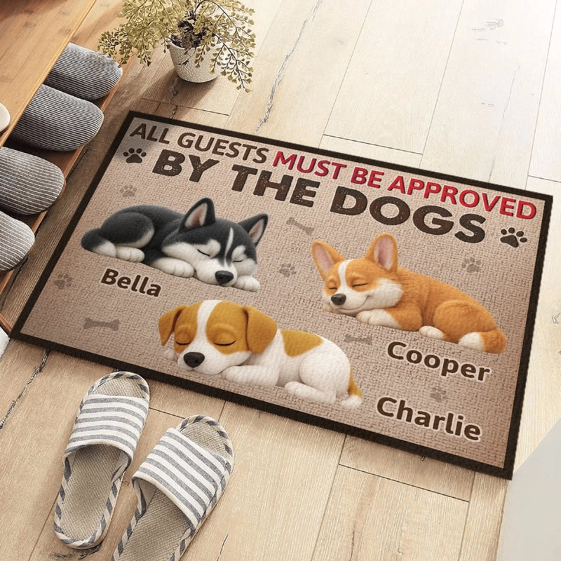 Custom Home Decor Decorative Mat - Personalized Birthday Gifts For Dog Lovers, Dog Dad And Mom - Guarded By Professional Nappers