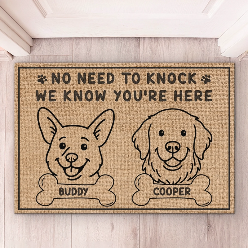 Custom Home Decor Decorative Mat - Personalized Birthday Gifts For Dog Lovers, Dog Dad And Mom - Welcome To The Bark Zone