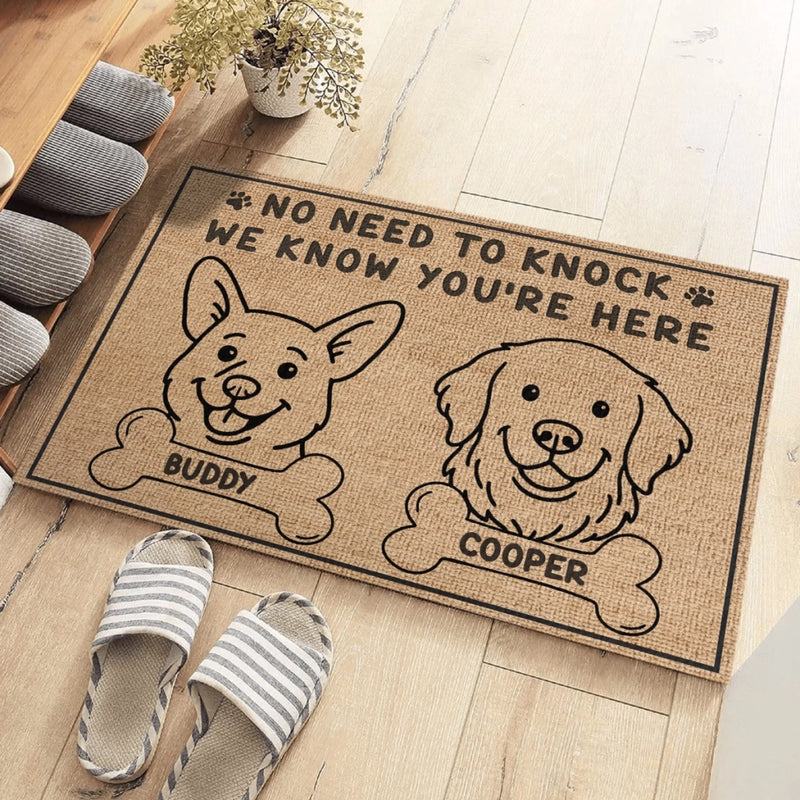 Custom Home Decor Decorative Mat - Personalized Birthday Gifts For Dog Lovers, Dog Dad And Mom - Welcome To The Bark Zone
