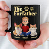 Custom Black Mug - Personalized Birthday Gifts For Dog Cat Lovers, Dog Dad And Mom, Cat Owners - The Furfather Never Walks Alone