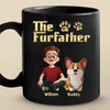 Custom Black Mug - Personalized Birthday Gifts For Dog Cat Lovers, Dog Dad And Mom, Cat Owners - The Furfather Never Walks Alone
